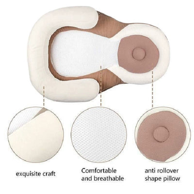 Flat Pillow For Newborn Baby With Correction Anti-Deviation Head, Baby Sleeping Positioning Pillow For Baby Milk Spilt, Anti-Rollover Mattress