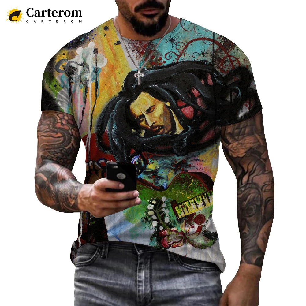 Bob Marley Streetwear T-Shirt: Men's Casual Fashion