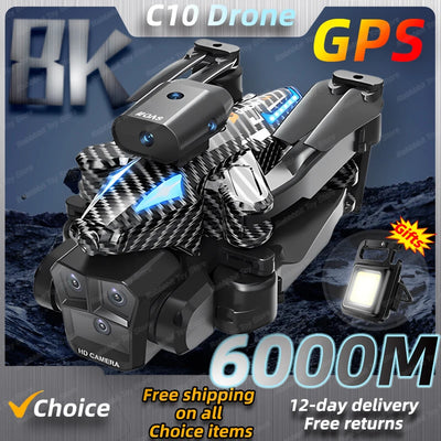 C10 GPS RC Drone HD Optical Flow Positioning Obstacle Avoidance With Camera For Music Videos & More etc.