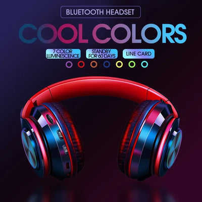 B39 Wireless Bluetooth Headphones with Colorful Lights