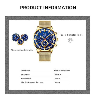  Men's luxury wristwatch set, DEYROS wristwatch and necklace, Luxury men's accessories set, Quartz wristwatch for men, Stylish men's wristwatch and necklace, DEYROS luxury watch and necklace set, Stainless steel men's accessories, Fashionable men's wristwatch and necklace, DEYROS men's jewelry set, Elegant men's wristwatch and necklace combo,