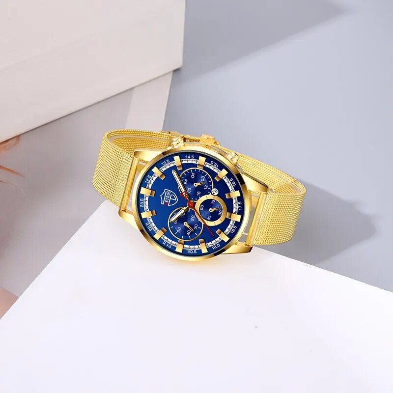  Men's luxury wristwatch set, DEYROS wristwatch and necklace, Luxury men's accessories set, Quartz wristwatch for men, Stylish men's wristwatch and necklace, DEYROS luxury watch and necklace set, Stainless steel men's accessories, Fashionable men's wristwatch and necklace, DEYROS men's jewelry set, Elegant men's wristwatch and necklace combo,