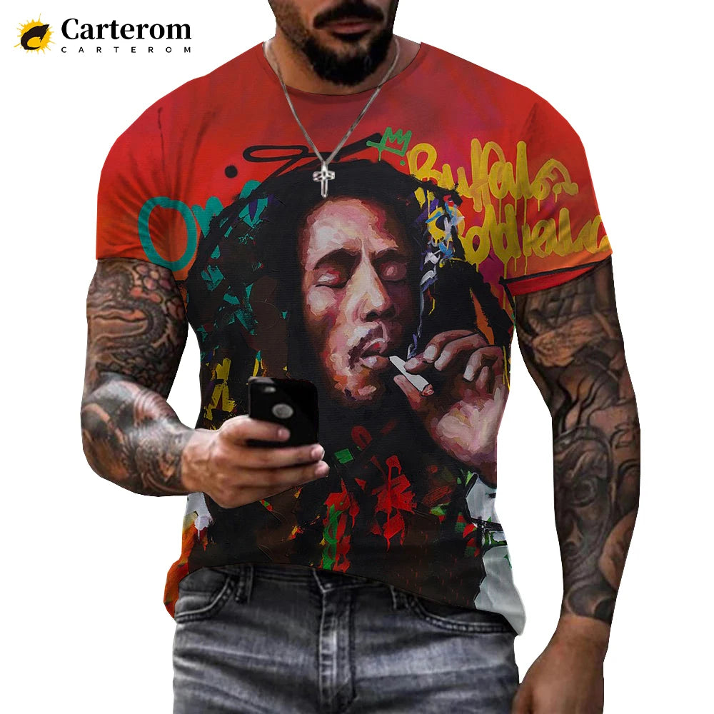 Bob Marley Streetwear T-Shirt: Men's Casual Fashion