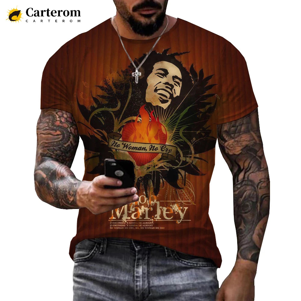 Bob Marley Streetwear T-Shirt: Men's Casual Fashion