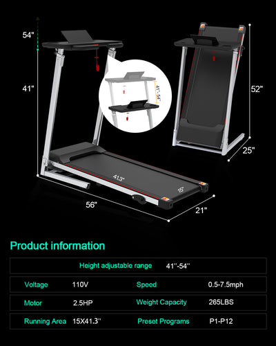 Walking Pad Under Desk Treadmill For Home Office Walking Running Remote Control Batteries