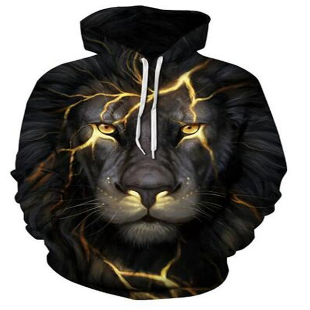 Hoodies For Men's Cool Look, Animal-Print Street Wear