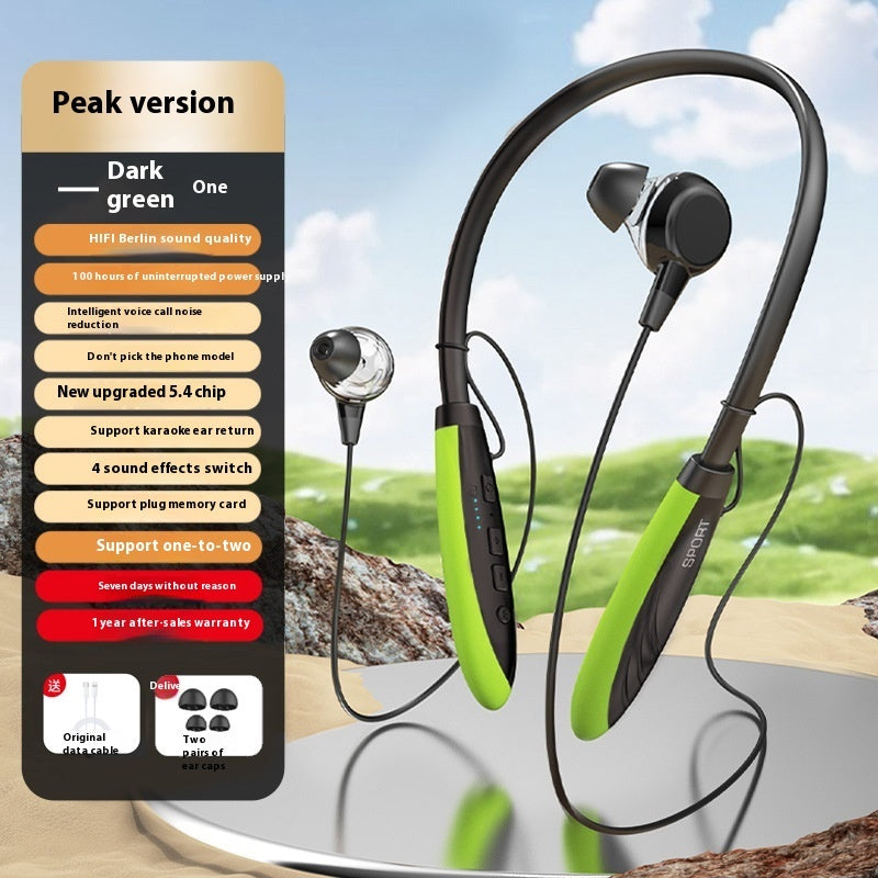 Neck-hanging Earbuds Wireless Bluetooth Earphones 9D Stereo Surround Headphone Magnetic Sport Neckband Headset