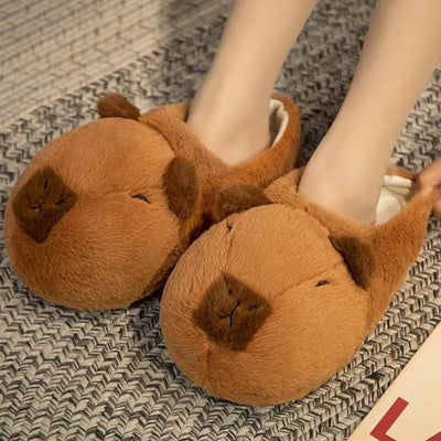 Capybara Cotton Bear Slippers Plush & Cartoon Characters Look