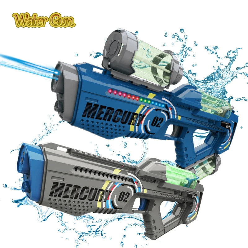 Automatic Rechargeable Water Gun: Continuous Firing, Lights, Kids Party Toy