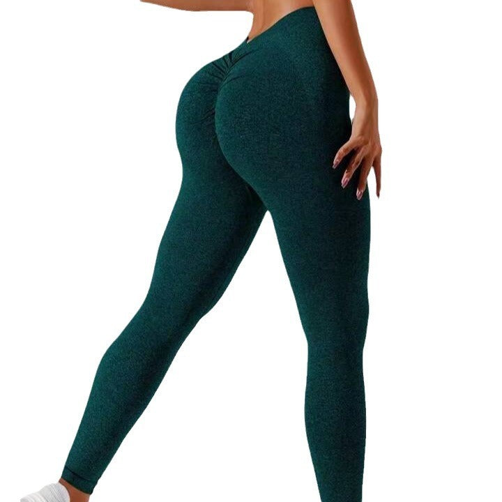 Women's Flawless Sexy V-waist Double Look Hip Lifting Outdoor Sport Running Training Tights