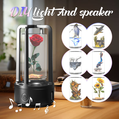 Stylish Accessories 2 In 1 Audio Crystal Light And Bluetooth Speaker Gift Touch Resin Night Light