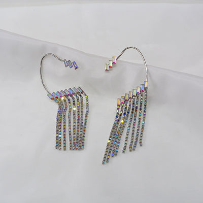 Call The Shots With This Long Lovely Earrings Rhinestone Tassel For Women