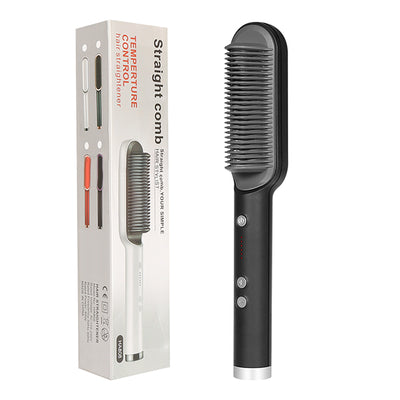 New 2 In 1 Hair Straightener Hot Comb Negative Ion Curling Tong Dual-purpose Electric Hair Brush