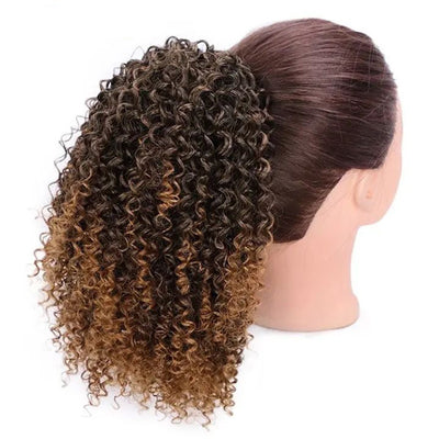 Alkebulan Women's African Drawstring Small Curly Wig: Stylish Stretch