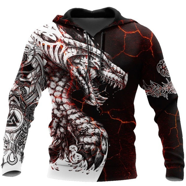 Hoodies For Men's Cool Look, Animal-Print Street Wear