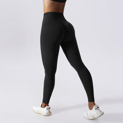 European And American Stylish Drawstring Belly Contracting Nude Feel High Waist Yoga Pants