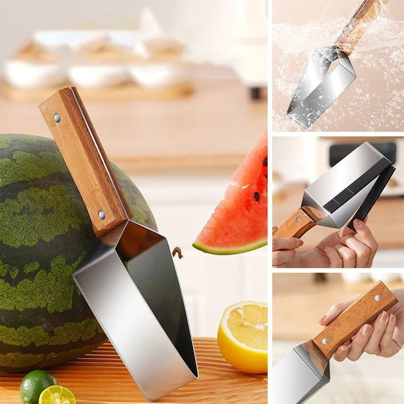 Watermelon Splitter Watermelon Cutting Artifact 430 Stainless Steel Triangle Knife Cutter To Add For Your Kitchen Gadgets